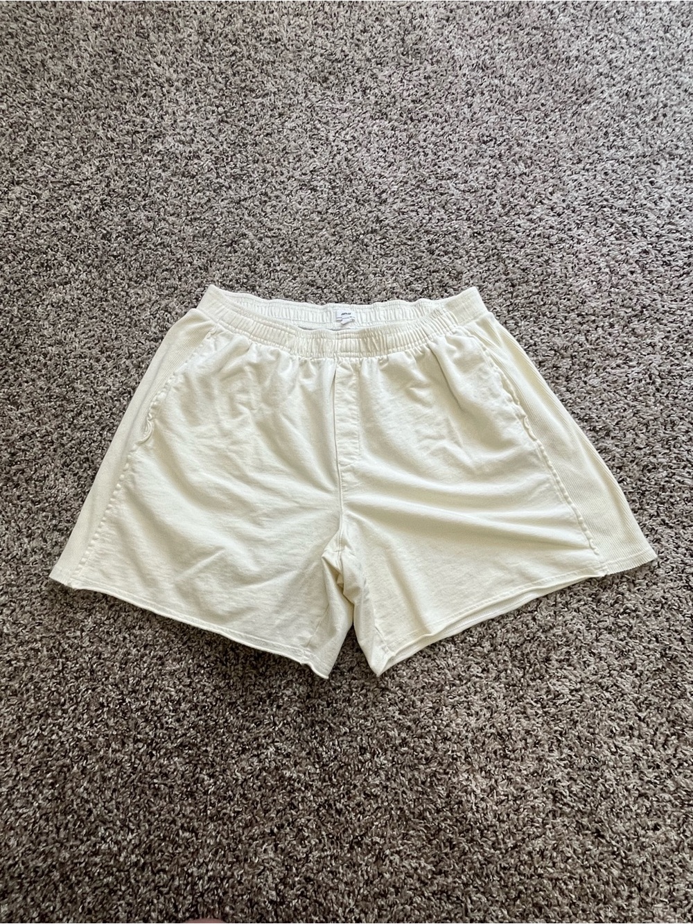 aerie Light Cream Pull-On Athletic Shorts